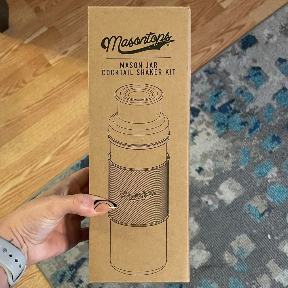 🍸 Mason Jar Cocktail Shaker Kit - Teal 🍸